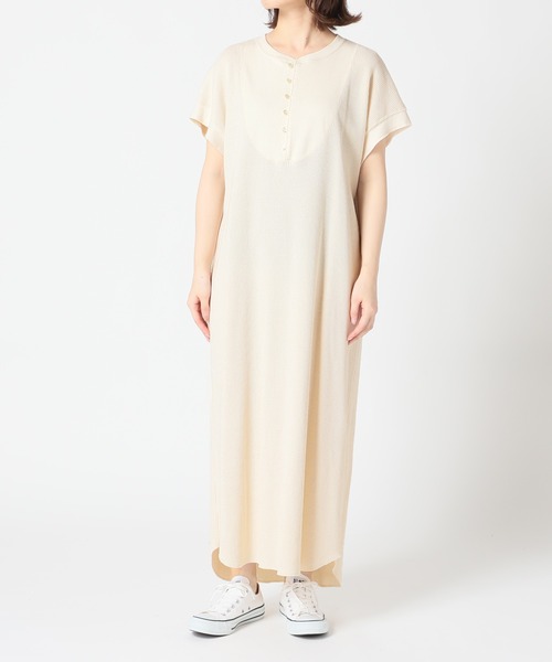 SLOBE citron.（スローブシトロン）の「SLOBE citron. ワッフルデザインワンピース【手洗い可能】◆（ワンピース・レディース・ナチュラル/グレー・FREE）」の15枚目の写真