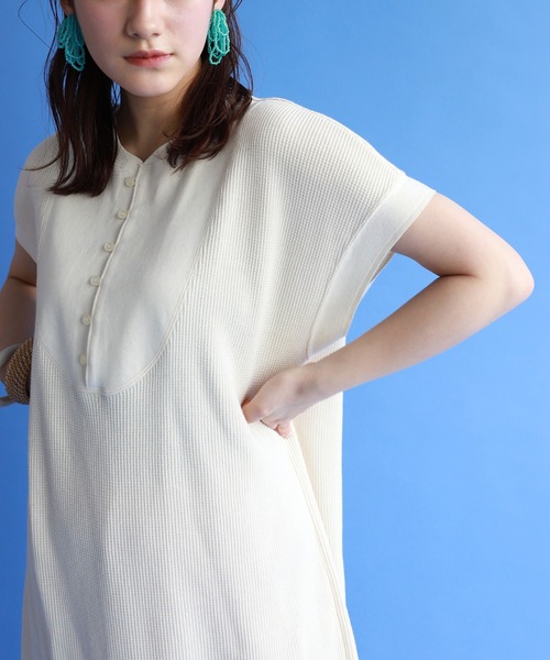 SLOBE citron.（スローブシトロン）の「SLOBE citron. ワッフルデザインワンピース【手洗い可能】◆（ワンピース・レディース・ナチュラル/グレー・FREE）」の20枚目の写真