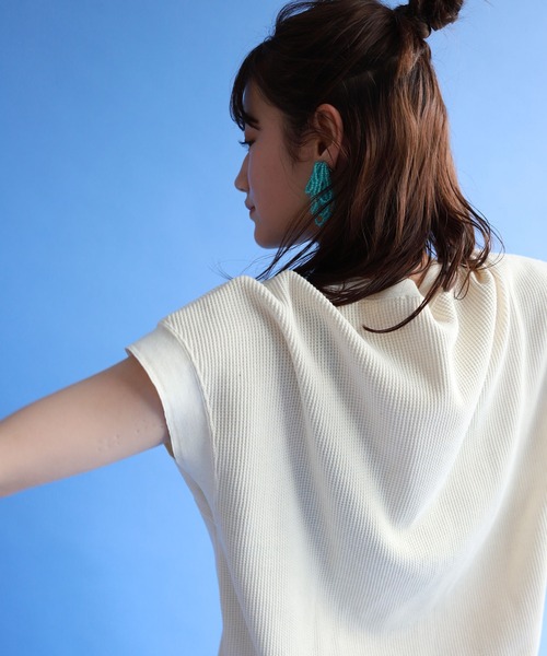 SLOBE citron.（スローブシトロン）の「SLOBE citron. ワッフルデザインワンピース【手洗い可能】◆（ワンピース・レディース・ナチュラル/グレー・FREE）」の22枚目の写真