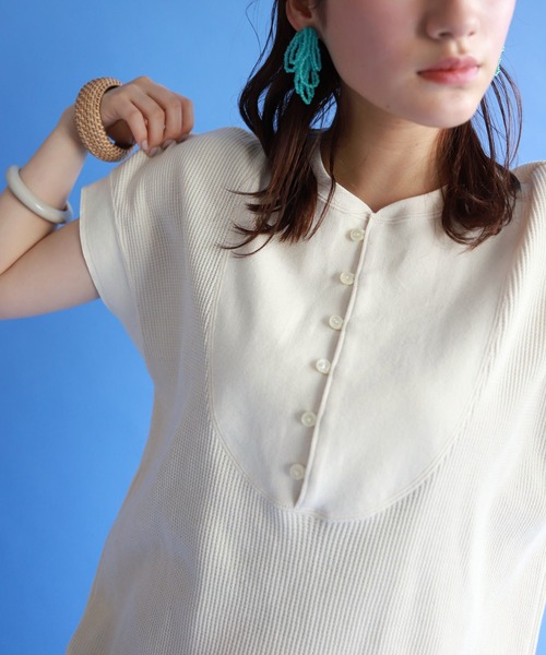 SLOBE citron.（スローブシトロン）の「SLOBE citron. ワッフルデザインワンピース【手洗い可能】◆（ワンピース・レディース・ナチュラル/グレー・FREE）」の21枚目の写真