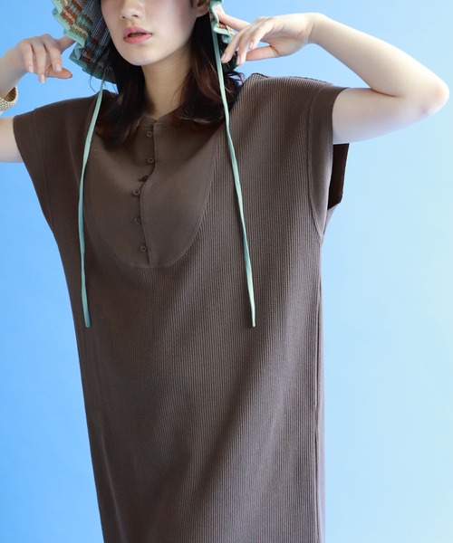 SLOBE citron.（スローブシトロン）の「SLOBE citron. ワッフルデザインワンピース【手洗い可能】◆（ワンピース・レディース・ナチュラル/グレー・FREE）」の18枚目の写真