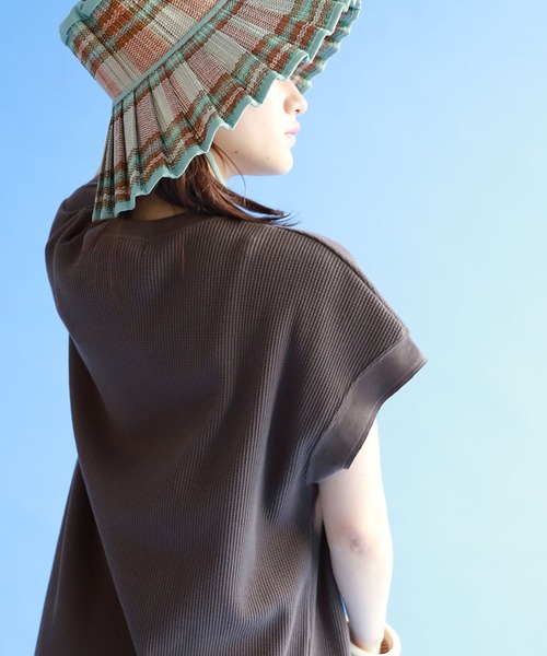 SLOBE citron.（スローブシトロン）の「SLOBE citron. ワッフルデザインワンピース【手洗い可能】◆（ワンピース・レディース・ナチュラル/グレー・FREE）」の19枚目の写真