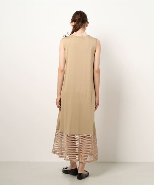 A PUPIL（アピューピル）の「【A PUPIL】メッシュノースリーブワンピース（ワンピース・レディース・ベージュ/ラベンダー・FREE）」の4枚目の写真