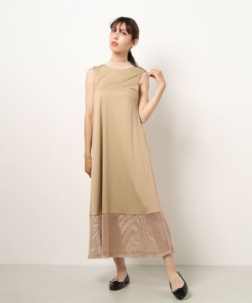 A PUPIL（アピューピル）の「【A PUPIL】メッシュノースリーブワンピース（ワンピース・レディース・ベージュ/ラベンダー・FREE）」の14枚目の写真