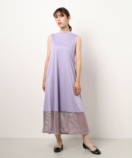 A PUPIL（アピューピル）の「【A PUPIL】メッシュノースリーブワンピース（ワンピース・レディース・ベージュ/ラベンダー・FREE）」の15枚目の写真
