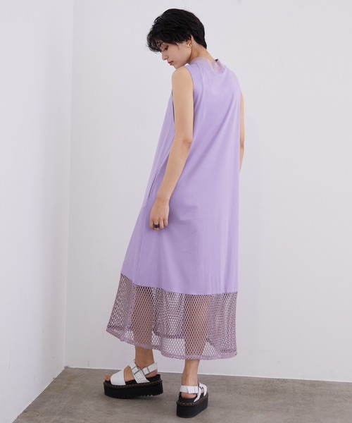 A PUPIL（アピューピル）の「【A PUPIL】メッシュノースリーブワンピース（ワンピース・レディース・ベージュ/ラベンダー・FREE）」の16枚目の写真