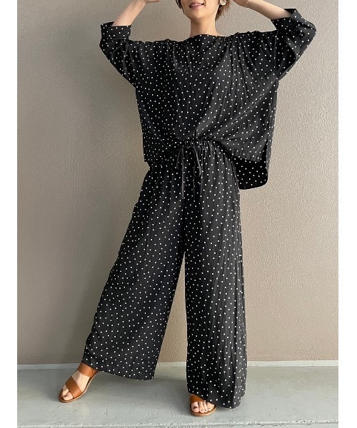 ビアズリー ウェストリブ ドットイージーパンツ（美品） BEARDSLEY / ビアズリー ドットパンツ : タカシマヤファッション