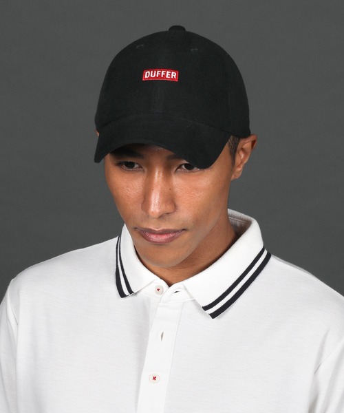 The DUFFER of ST.GEORGE(ザダファーオブセントジョージ)の「MINI PILE LOW CAP:パイル素材 ベースボールキャップ(キャップ・メンズ・ブラック/ネイビー・F)」の1枚目の写真