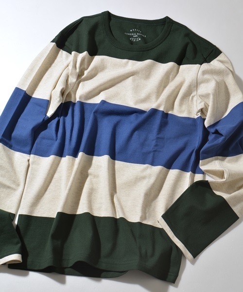 SHIPS JET BLUE(シップスジェットブルー)の「SGS: ビッグボーダーTee L/S(Tシャツ/カットソー・メンズ・ワイン/ブルー/ネイビー/グレー/ブラック/コバルトブルー/グリーン系その他/イエロー/ブルー系その他/グリーン/ロイヤルブルー/オフホワイト・MEDIUM/LARGE/SMALL/X-LARGE)」の5枚目の写真