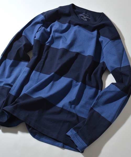 SHIPS JET BLUE(シップスジェットブルー)の「SGS: ビッグボーダーTee L/S(Tシャツ/カットソー・メンズ・ワイン/ブルー/ネイビー/グレー/ブラック/コバルトブルー/グリーン系その他/イエロー/ブルー系その他/グリーン/ロイヤルブルー/オフホワイト・MEDIUM/LARGE/SMALL/X-LARGE)」の8枚目の写真