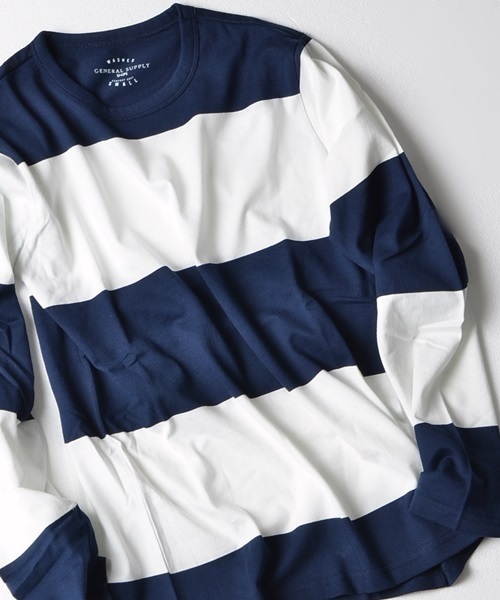 SHIPS JET BLUE(シップスジェットブルー)の「SGS: ビッグボーダーTee L/S(Tシャツ/カットソー・メンズ・ワイン/ブルー/ネイビー/グレー/ブラック/コバルトブルー/グリーン系その他/イエロー/ブルー系その他/グリーン/ロイヤルブルー/オフホワイト・MEDIUM/LARGE/SMALL/X-LARGE)」の6枚目の写真