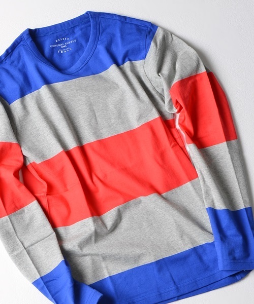 SHIPS JET BLUE(シップスジェットブルー)の「SGS: ビッグボーダーTee L/S(Tシャツ/カットソー・メンズ・ワイン/ブルー/ネイビー/グレー/ブラック/コバルトブルー/グリーン系その他/イエロー/ブルー系その他/グリーン/ロイヤルブルー/オフホワイト・MEDIUM/LARGE/SMALL/X-LARGE)」の3枚目の写真
