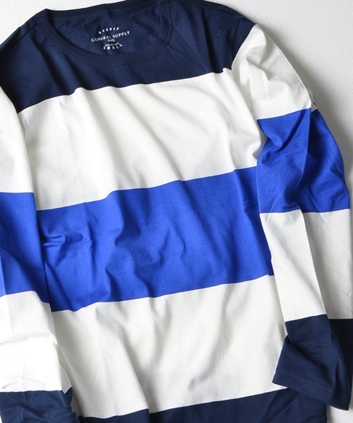 SHIPS JET BLUE(シップスジェットブルー)の「SGS: ビッグボーダーTee L/S(Tシャツ/カットソー・メンズ・ワイン/ブルー/ネイビー/グレー/ブラック/コバルトブルー/グリーン系その他/イエロー/ブルー系その他/グリーン/ロイヤルブルー/オフホワイト・MEDIUM/LARGE/SMALL/X-LARGE)」の9枚目の写真