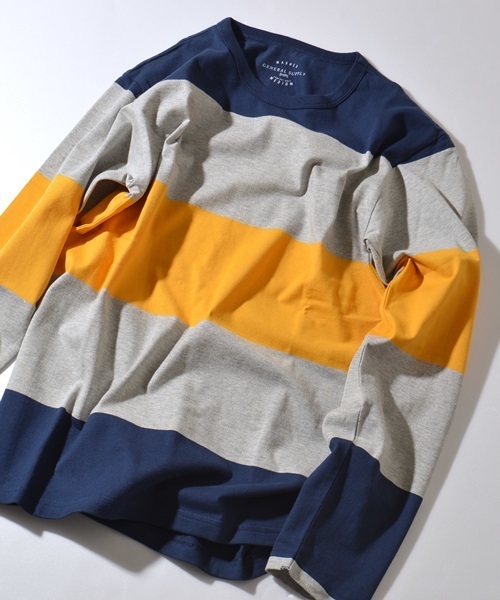 SHIPS JET BLUE(シップスジェットブルー)の「SGS: ビッグボーダーTee L/S(Tシャツ/カットソー・メンズ・ワイン/ブルー/ネイビー/グレー/ブラック/コバルトブルー/グリーン系その他/イエロー/ブルー系その他/グリーン/ロイヤルブルー/オフホワイト・MEDIUM/LARGE/SMALL/X-LARGE)」の11枚目の写真