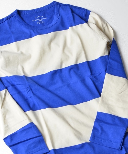 SHIPS JET BLUE(シップスジェットブルー)の「SGS: ビッグボーダーTee L/S(Tシャツ/カットソー・メンズ・ワイン/ブルー/ネイビー/グレー/ブラック/コバルトブルー/グリーン系その他/イエロー/ブルー系その他/グリーン/ロイヤルブルー/オフホワイト・MEDIUM/LARGE/SMALL/X-LARGE)」の7枚目の写真