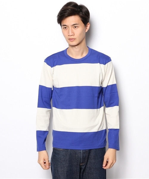 SHIPS JET BLUE(シップスジェットブルー)の「SGS: ビッグボーダーTee L/S(Tシャツ/カットソー・メンズ・ワイン/ブルー/ネイビー/グレー/ブラック/コバルトブルー/グリーン系その他/イエロー/ブルー系その他/グリーン/ロイヤルブルー/オフホワイト・MEDIUM/LARGE/SMALL/X-LARGE)」の13枚目の写真