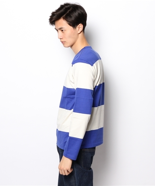 SHIPS JET BLUE(シップスジェットブルー)の「SGS: ビッグボーダーTee L/S(Tシャツ/カットソー・メンズ・ワイン/ブルー/ネイビー/グレー/ブラック/コバルトブルー/グリーン系その他/イエロー/ブルー系その他/グリーン/ロイヤルブルー/オフホワイト・MEDIUM/LARGE/SMALL/X-LARGE)」の14枚目の写真