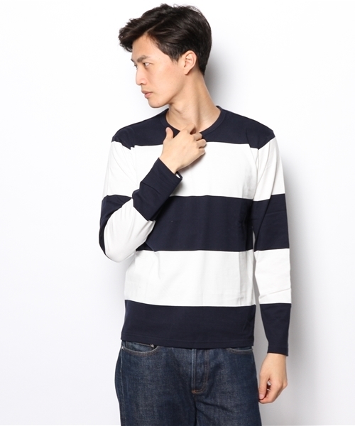 SHIPS JET BLUE(シップスジェットブルー)の「SGS: ビッグボーダーTee L/S(Tシャツ/カットソー・メンズ・ワイン/ブルー/ネイビー/グレー/ブラック/コバルトブルー/グリーン系その他/イエロー/ブルー系その他/グリーン/ロイヤルブルー/オフホワイト・MEDIUM/LARGE/SMALL/X-LARGE)」の20枚目の写真