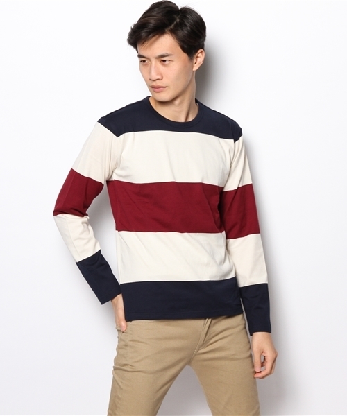 SHIPS JET BLUE(シップスジェットブルー)の「SGS: ビッグボーダーTee L/S(Tシャツ/カットソー・メンズ・ワイン/ブルー/ネイビー/グレー/ブラック/コバルトブルー/グリーン系その他/イエロー/ブルー系その他/グリーン/ロイヤルブルー/オフホワイト・MEDIUM/LARGE/SMALL/X-LARGE)」の22枚目の写真