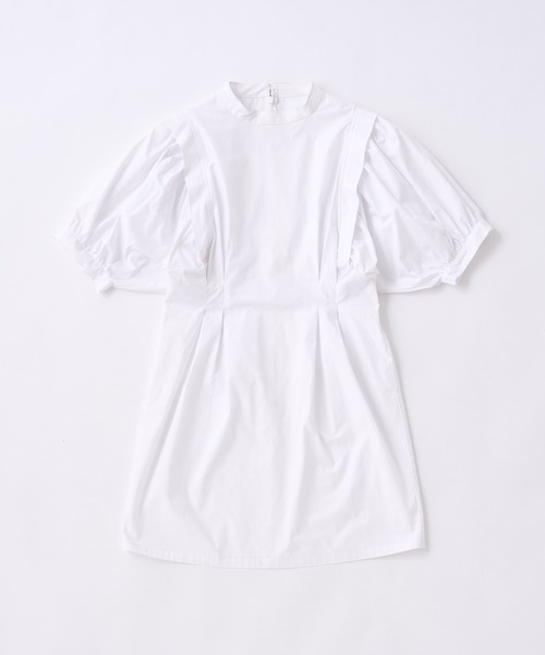 WHO'S WHO gallery（フーズフーギャラリー）の「ペザントギャザー半袖ミニワンピ（シャツワンピース・レディース・オフホワイト/ブラック・FREE）」の19枚目の写真