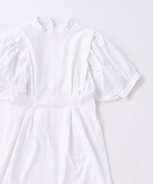 WHO'S WHO gallery（フーズフーギャラリー）の「ペザントギャザー半袖ミニワンピ（シャツワンピース・レディース・オフホワイト/ブラック・FREE）」の20枚目の写真