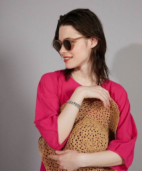 CIAOPANIC(チャオパニック)の「ウェリントンサングラス(サングラス・レディース・ベージュ/その他/グリーン・FREE)」の8枚目の写真