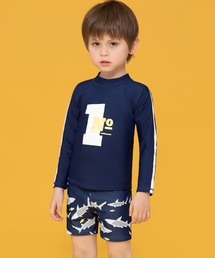 TeddyShop（テディショップ）の「キッズ水着 長袖ハイネックトップス+パンツ+スイムキャップ 3点セット（水着・キッズ）」