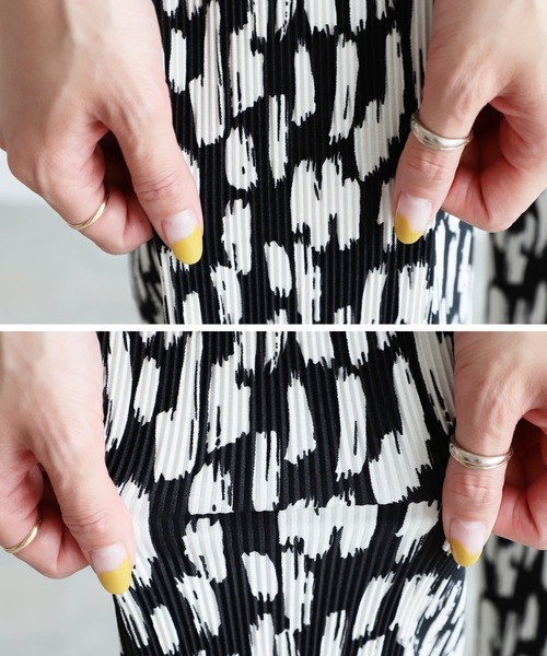 reca（レカ）の「さり気ないオシャレ見え。アニマルプリントプリーツパンツ（その他パンツ・レディース・アイボリー/ブラック/グレー系/ブラック系その他/ベージュ系その他2/ブラック系その他2/ブラウン・FREE）」の11枚目の写真