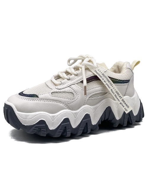 Shoes in Closet（シューズインクローゼット）の「厚底  凹凸ボリュームソール ボリューム / ダッドスニーカー 09（スニーカー・レディース・ホワイト/ベージュ・LL/S/M/L/XS/3L）」の11枚目の写真