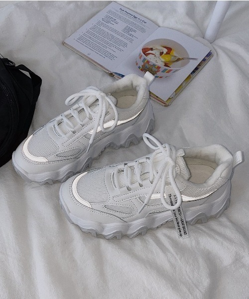 Shoes in Closet（シューズインクローゼット）の「厚底  凹凸ボリュームソール ボリューム / ダッドスニーカー 09（スニーカー・レディース・ホワイト/ベージュ・LL/S/M/L/XS/3L）」の10枚目の写真