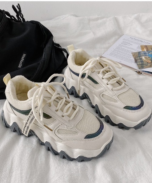 Shoes in Closet（シューズインクローゼット）の「厚底  凹凸ボリュームソール ボリューム / ダッドスニーカー 09（スニーカー・レディース・ホワイト/ベージュ・LL/S/M/L/XS/3L）」の6枚目の写真