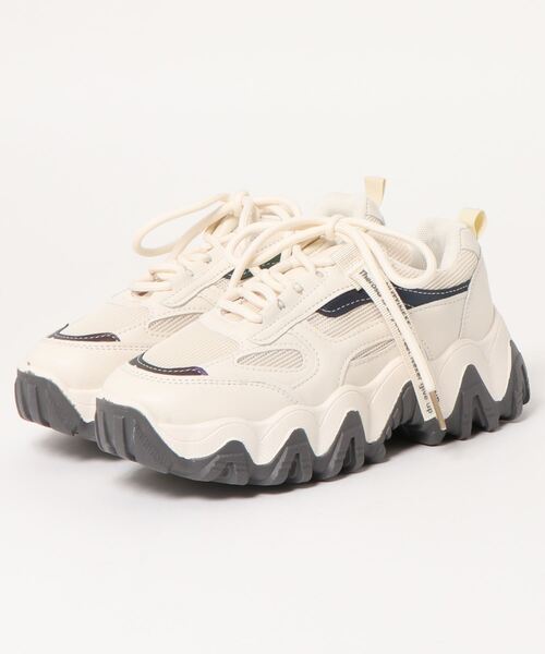 Shoes in Closet（シューズインクローゼット）の「厚底  凹凸ボリュームソール ボリューム / ダッドスニーカー 09（スニーカー・レディース・ホワイト/ベージュ・LL/S/M/L/XS/3L）」の13枚目の写真