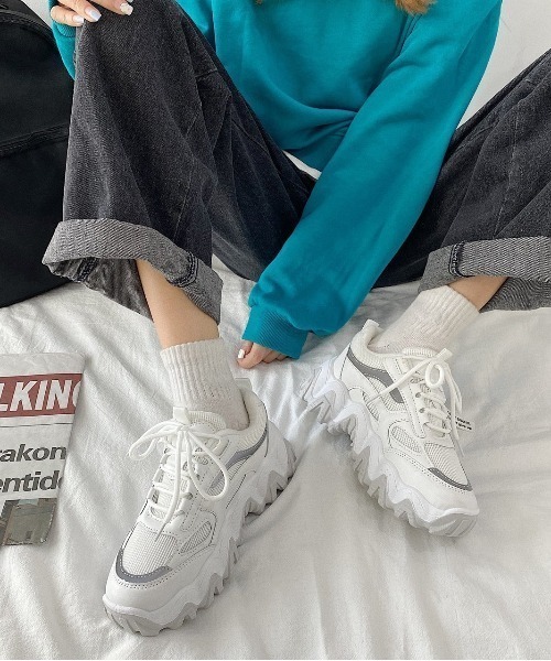 Shoes in Closet（シューズインクローゼット）の「厚底  凹凸ボリュームソール ボリューム / ダッドスニーカー 09（スニーカー・レディース・ホワイト/ベージュ・LL/S/M/L/XS/3L）」の17枚目の写真