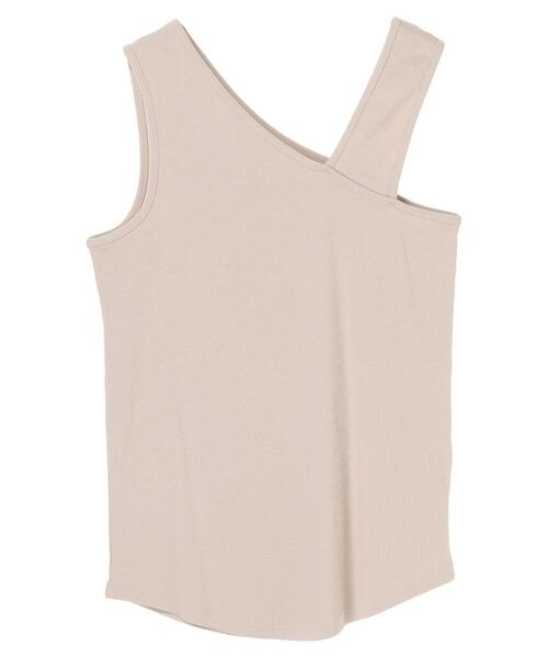 earth music&ecology（アースミュージックアンドエコロジー）の「アシンメトリーネックタンクトップ ＊（タンクトップ・レディース・ライトベージュ/ブラック/モカ/アイボリー・S/M）」の19枚目の写真