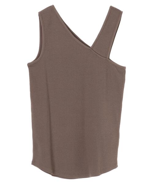 earth music&ecology（アースミュージックアンドエコロジー）の「アシンメトリーネックタンクトップ ＊（タンクトップ・レディース・ライトベージュ/ブラック/モカ/アイボリー・S/M）」の20枚目の写真