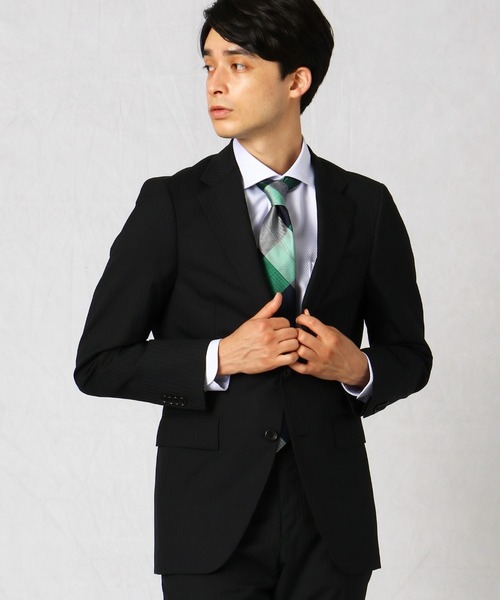 クールマックス 2ボタンストライプスーツ