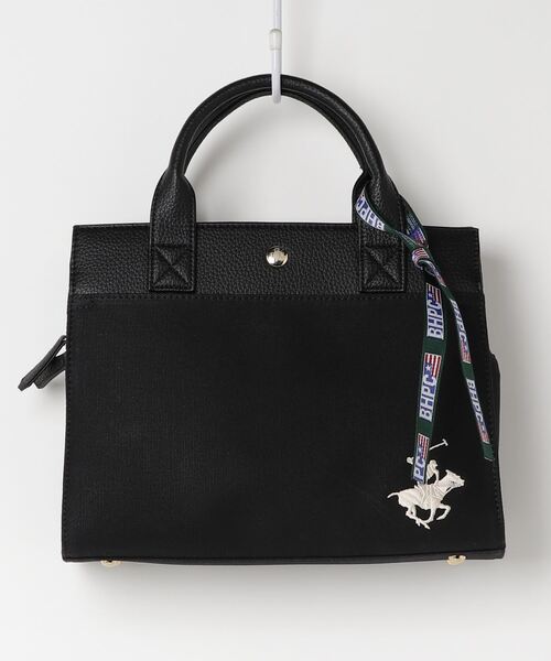 BEVERLY HILLS POLO CLUB(ビバリーヒルズポロクラブ)の「【Beverly Hills Polo Club/ビバリーヒルズポロクラブ】ワンポイントポニー刺繍キャンバストートバッグ(トートバッグ・レディース・ブラック/ネイビー/ホワイト系その他/ホワイト系その他2・FREE)」の1枚目の写真