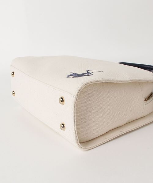 BEVERLY HILLS POLO CLUB(ビバリーヒルズポロクラブ)の「【Beverly Hills Polo Club/ビバリーヒルズポロクラブ】ワンポイントポニー刺繍キャンバストートバッグ(トートバッグ・レディース・ブラック/ネイビー/ホワイト系その他/ホワイト系その他2・FREE)」の9枚目の写真