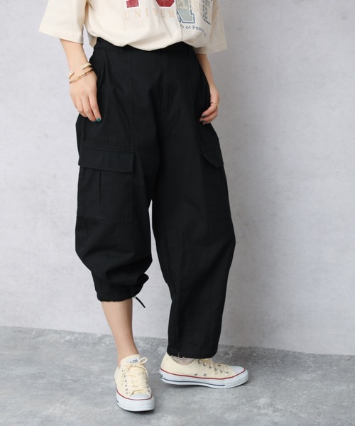ap retro（アプレトロ）の「裾ダーツカーゴパンツ【ZOZO限定】（カーゴパンツ・レディース・オフホワイト/ブラック/ライトベージュ/ベージュ・FREE）」の3枚目の写真