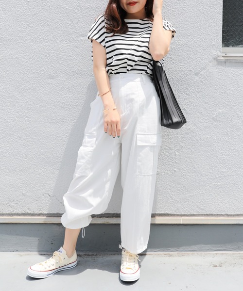 ap retro（アプレトロ）の「裾ダーツカーゴパンツ【ZOZO限定】（カーゴパンツ・レディース・オフホワイト/ブラック/ライトベージュ/ベージュ・FREE）」の15枚目の写真