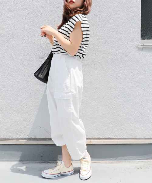 ap retro（アプレトロ）の「裾ダーツカーゴパンツ【ZOZO限定】（カーゴパンツ・レディース・オフホワイト/ブラック/ライトベージュ/ベージュ・FREE）」の20枚目の写真