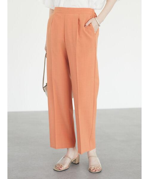 Green　Parks（グリーンパークス）の「接触冷感 センタープレスストレートパンツ＊（その他パンツ・レディース・ネイビー/ブラウン/オレンジ/グリーン/ライトベージュ・FREE）」の7枚目の写真