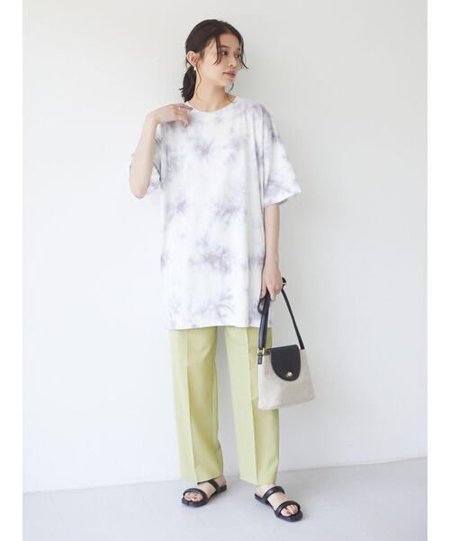 Green　Parks（グリーンパークス）の「接触冷感 センタープレスストレートパンツ＊（その他パンツ・レディース・ネイビー/ブラウン/オレンジ/グリーン/ライトベージュ・FREE）」の17枚目の写真