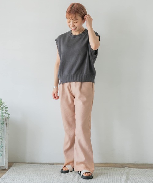 ITEMS URBANRESEARCH（アイテムズ アーバンリサーチ）の「セミフレアシースルーパンツ（その他パンツ・レディース・オレンジ/ベージュ/グレー・FREE）」の7枚目の写真