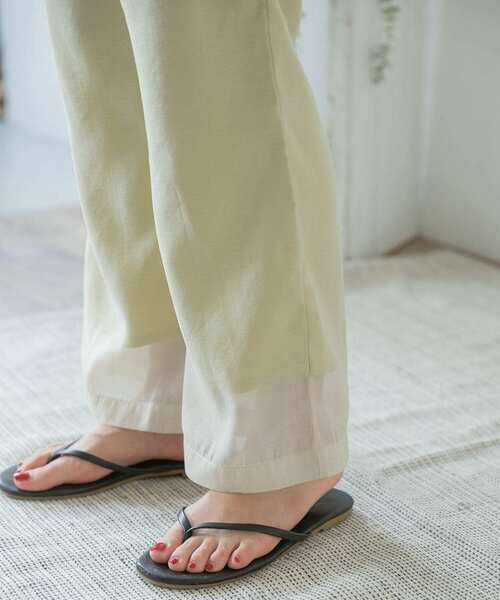 ITEMS URBANRESEARCH（アイテムズ アーバンリサーチ）の「セミフレアシースルーパンツ（その他パンツ・レディース・オレンジ/ベージュ/グレー・FREE）」の9枚目の写真