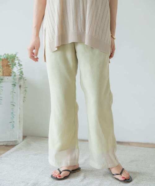 ITEMS URBANRESEARCH（アイテムズ アーバンリサーチ）の「セミフレアシースルーパンツ（その他パンツ・レディース・オレンジ/ベージュ/グレー・FREE）」の10枚目の写真