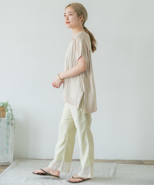 ITEMS URBANRESEARCH（アイテムズ アーバンリサーチ）の「セミフレアシースルーパンツ（その他パンツ・レディース・オレンジ/ベージュ/グレー・FREE）」の13枚目の写真