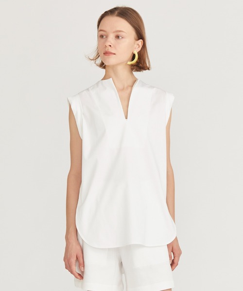 絶妙なデザイン短納期 ノースリーブデザインカットソー Tシャツ カットソー Estnation エストネーション のファッション トップス Estnation