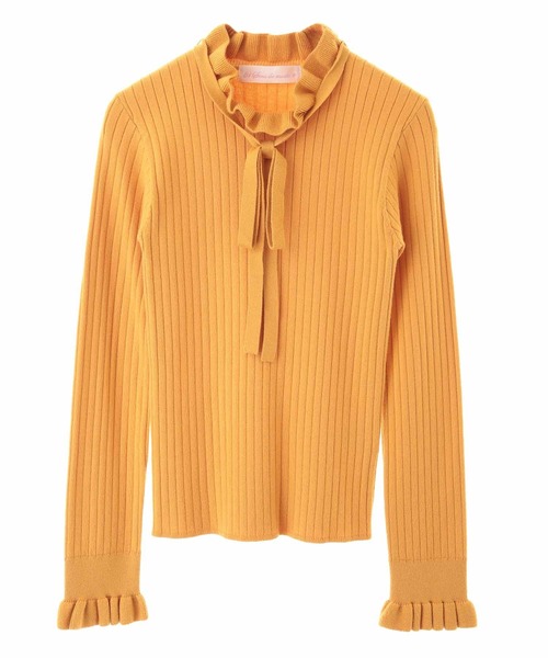 31 Sons de mode（トランテアン　ソン　ドゥ　モード）の「ハイネックリボンリブニット（ニット/セーター・レディース・ボルドー/ブラック/マスタード/オフホワイト・36）」の4枚目の写真