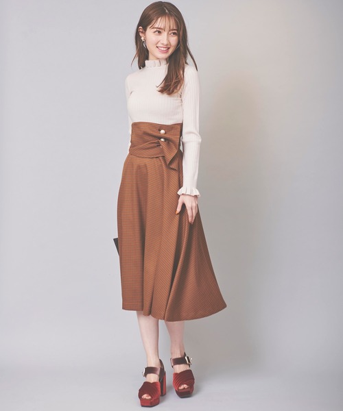 31 Sons de mode（トランテアン　ソン　ドゥ　モード）の「ハイネックリボンリブニット（ニット/セーター・レディース・ボルドー/ブラック/マスタード/オフホワイト・36）」の11枚目の写真